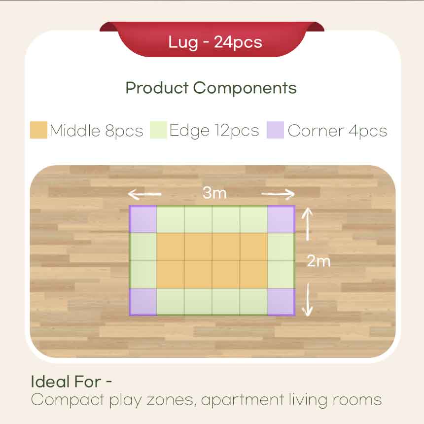 Mom's Rich Safety TPU Premium Play Mat [Rug Style Set - 3 Options]